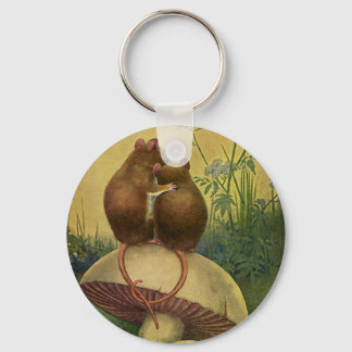 Vintage Animals, Love and Romance Field Mice Key Ring