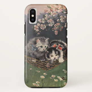 Vintage Animals, Tabby Cat or Kittens in a Hammock Case-Mate iPhone Case
