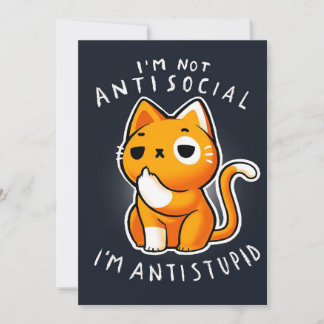 Vintage Anime Cat Art| Cute Gift For Valentines  Holiday Card