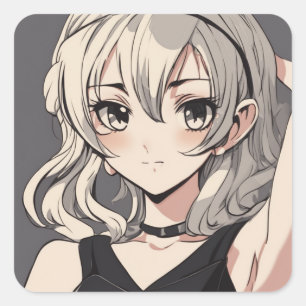 Vintage Anime LBD Sticker - Elegant Design