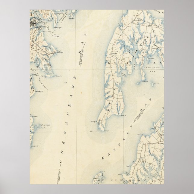 Vintage Annapolis MD & Chesapeake Bay Map (1902) Poster (Front)