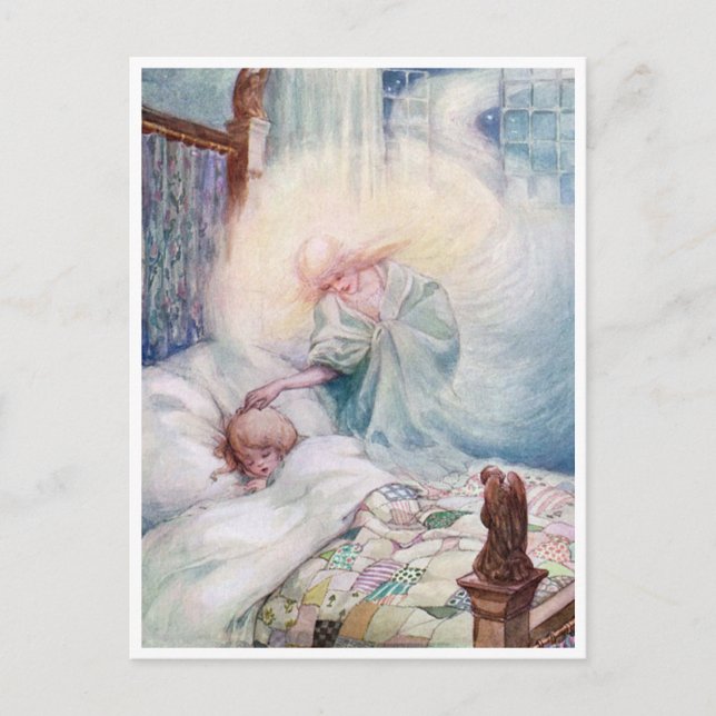 Vintage Anne Anderson The Moon Angel Prayer Postcard (Front)