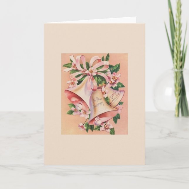 Vintage Anniversary Bells Anniversary Card (Front)