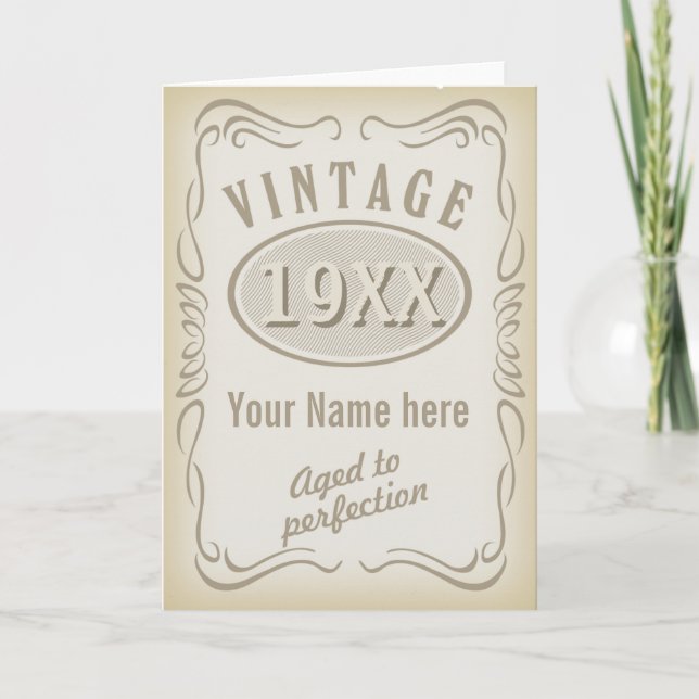Vintage anniversary card (editable) (Front)