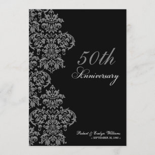 Vintage Anniversary Party Custom Invite (ebony)