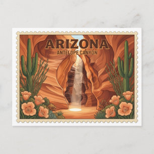 Vintage Antelope Canyon Arizona Desert Travel Postcard
