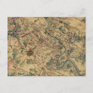 Vintage Antietam Battlefield Map (1862) Postcard