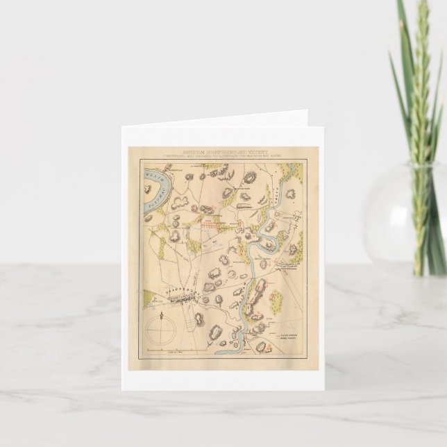 Vintage Antietam Battlefield Map (1864)  Card (Front)