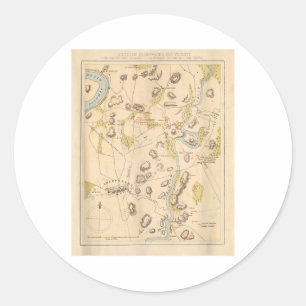 Vintage Antietam Battlefield Map (1864) Classic Round Sticker
