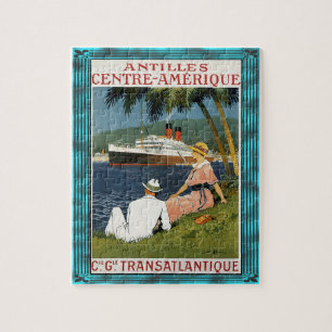Vintage Antilles Cruise Art Jigsaw Puzzle