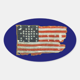 Vintage Antique American Flag Stickers