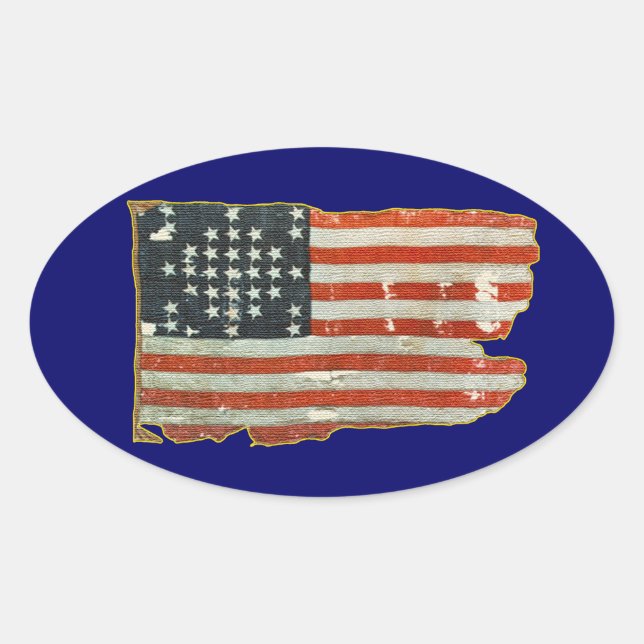 Vintage Antique American Flag Stickers (Front)