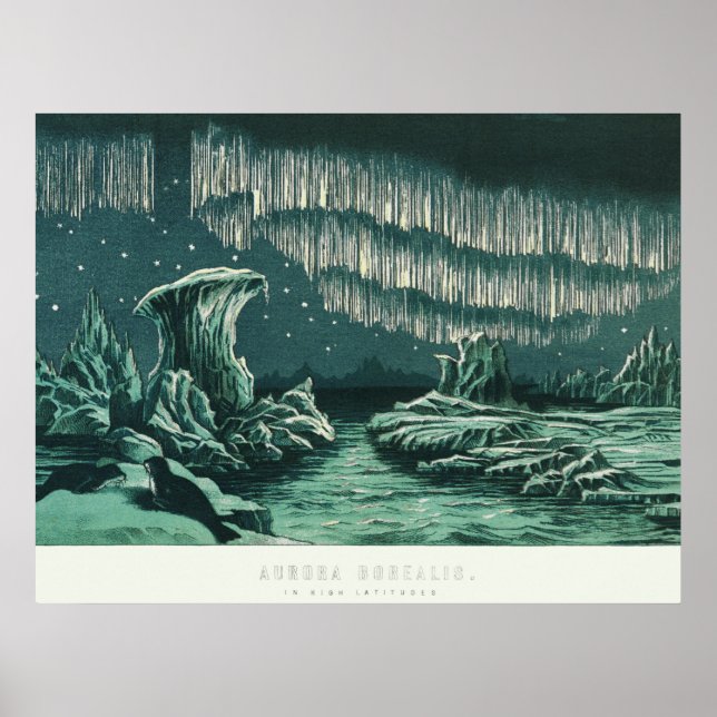 Vintage Antique Aurora Borealis Poster (Front)