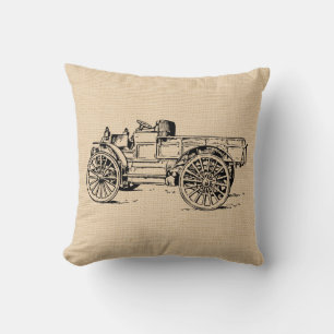 Vintage Antique Automobile Truck Custom Pillow
