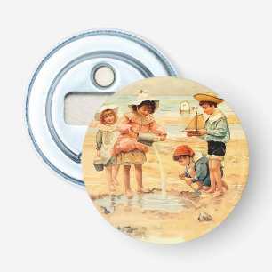 Vintage Antique Beach Boy Girl Children Fine Art Bottle Opener