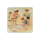 Vintage Antique Beach Boy Girl Children Fine Art