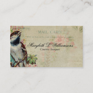 Vintage Antique Bird Postcard Business Card