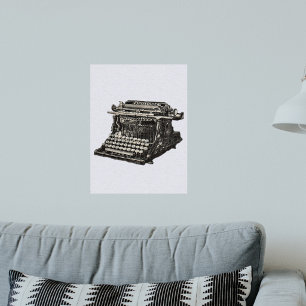 Vintage Antique Black Old Fashioned Typewriter Poster