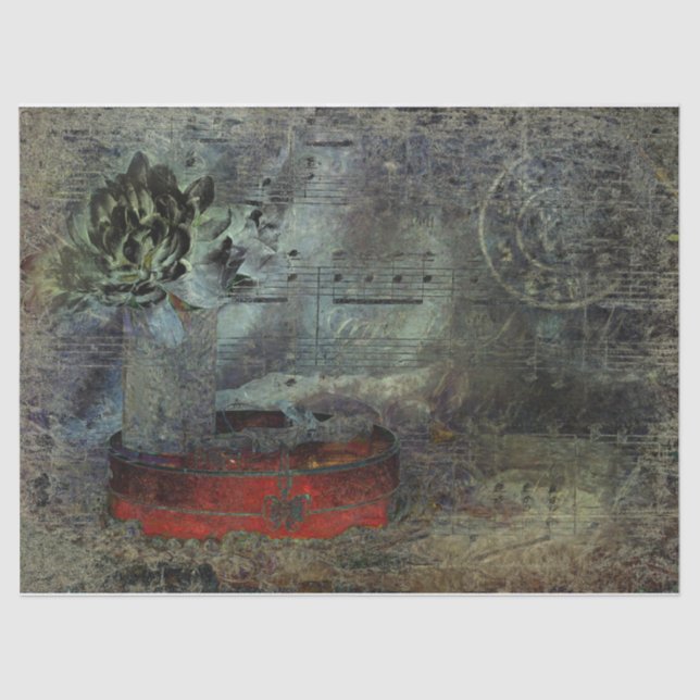 Vintage Antique Black Red Old Script Sheet Music (Front)