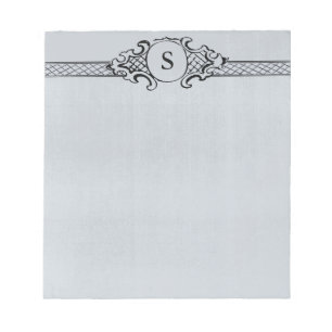 Vintage Antique Blue Monogram Notepad