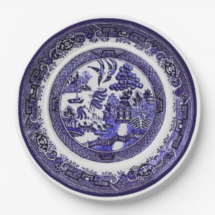 Vintage Antique Blue Willow Pattern circa 1790 Paper Plate