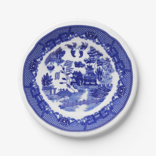 Vintage Antique Blue Willow Pattern circa 1790 Paper Plate