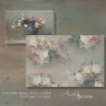 Vintage Antique Blush White Rose Bouquet Decoupage Tissue Paper<br><div class="desc">This hand painted background and collage coordinate was created to work with Abbott Handerson Thayer's oil painting of a blue vase filled with white and blush pink roses gathered loosely from the garden with an impressionistic style and elegance. Perfect to use for creating wall art, decoupaging furniture or other craft...</div>