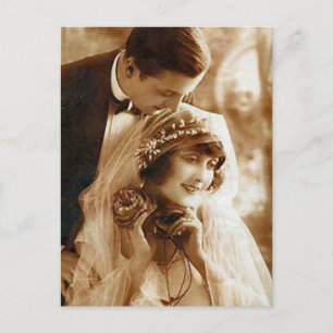 Vintage Antique Bride and Groom Romantic Gifts Postcard