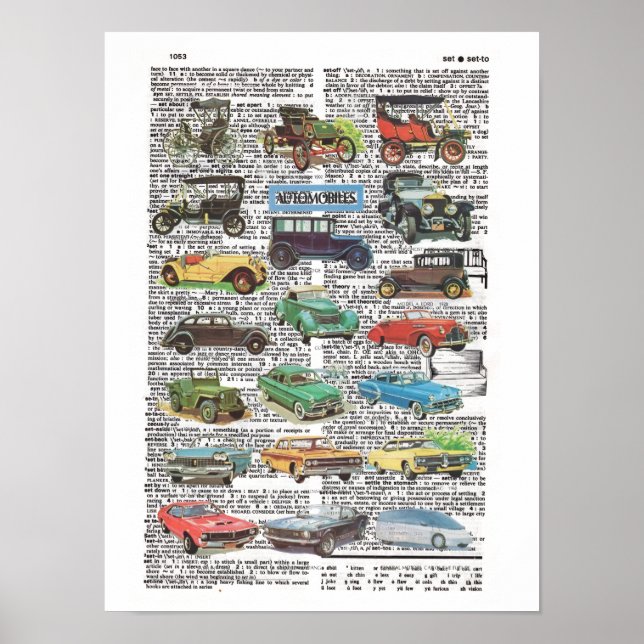 Vintage antique car poster  (Front)