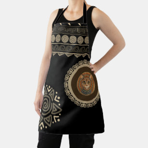 Vintage, Antique Cat, Ancient Motif Art Apron