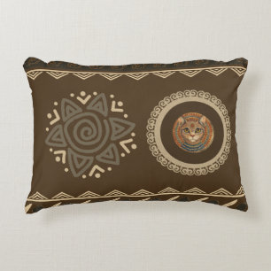 Vintage, Antique Cat, Ancient Motif Art Decorative Cushion
