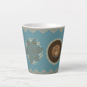 Vintage, Antique Cat, Ancient Motif Art Latte Mug