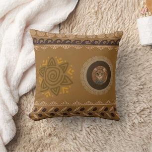 Vintage, Antique Cat, Ancient Motif Art Throw Pill Cushion