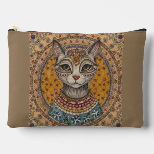 Vintage, Antique Cat and Motif Pattern Accessory Pouch