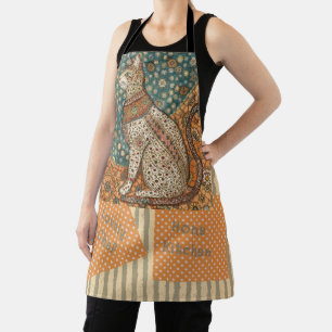 Vintage, Antique Cat Motif Design Art Apron