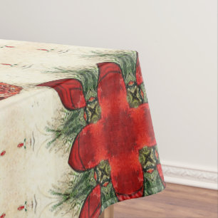 Vintage antique Christmas Themed Part 17 Ephemera Tablecloth