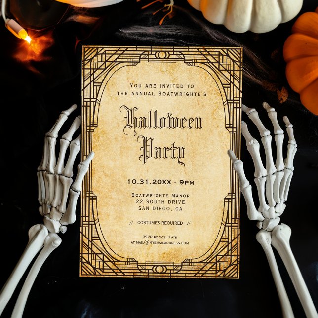 Vintage antique classic Halloween party Invitation (Creator Uploaded)