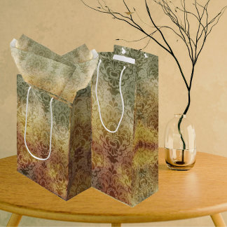 Vintage Antique Damask All Occasion Medium Gift Bag