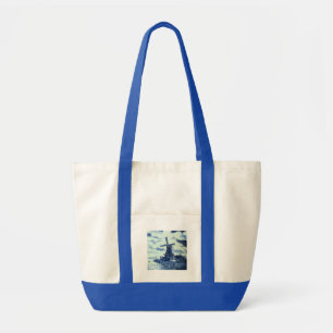 Vintage Antique Delft Blue Tile - Windmill Tote Bag