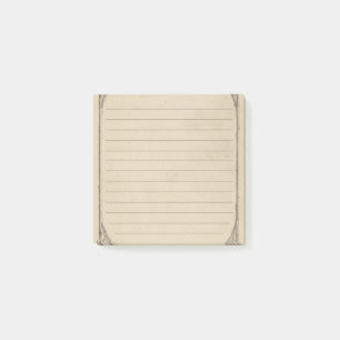Vintage Antique Distressed Linned  Post-it Notes