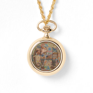 Vintage, Antique Elephant,Batik Pattern Watch