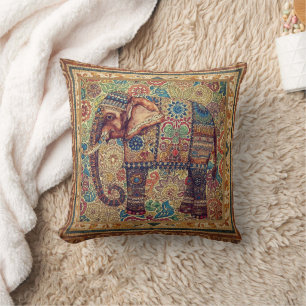 Vintage, Antique Elephant,Motif Art Cushion