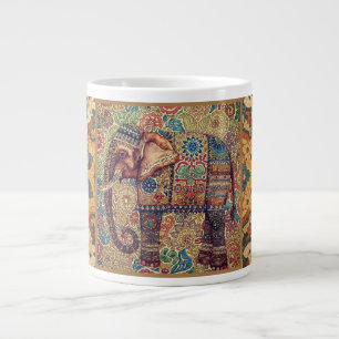 Vintage, Antique Elephant,Motif Art Large Coffee Mug