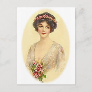 Vintage Antique Flappers, Portraits of Women, Postcard