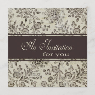 Vintage Antique Floral Engagement Party Custom Invitation
