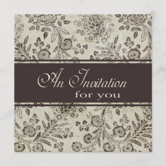 Vintage Antique Floral Engagement Party Custom Invitation