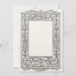 Vintage Antique Floral Mermaid Old Frame Border