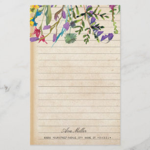 Vintage Antique Floral Stationary Paper