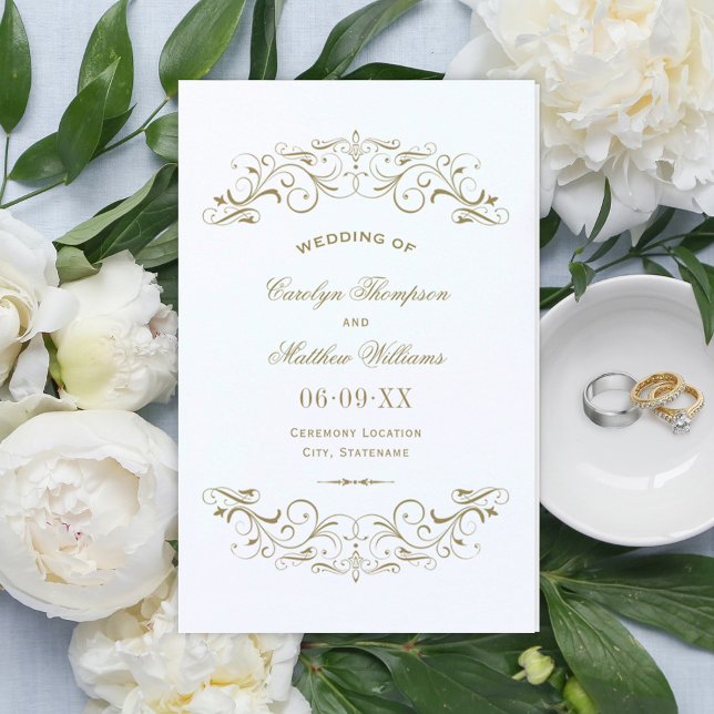 Vintage Antique Flourish Wedding Ceremony Programs (Creator Uploaded)