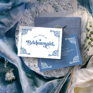 Vintage Antique Frame Bridesmaid Proposal card